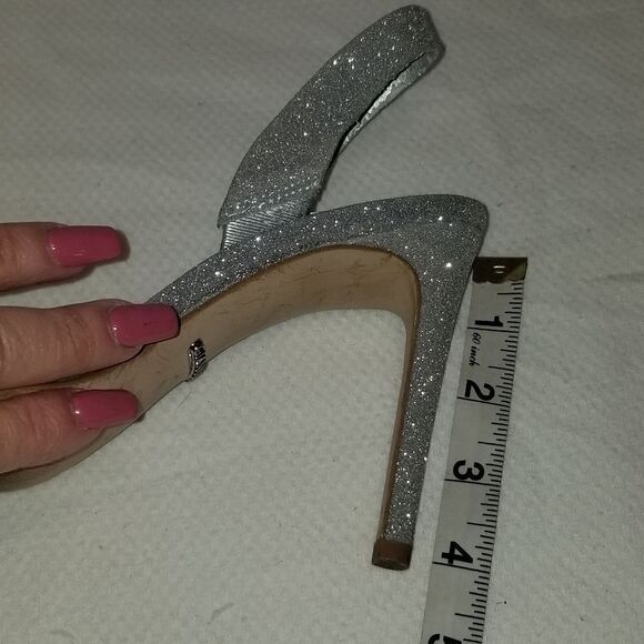 Silver Gianni Bini Silver Glitter Pumps Ankle pumps 4" heels - Picture 5 of 15